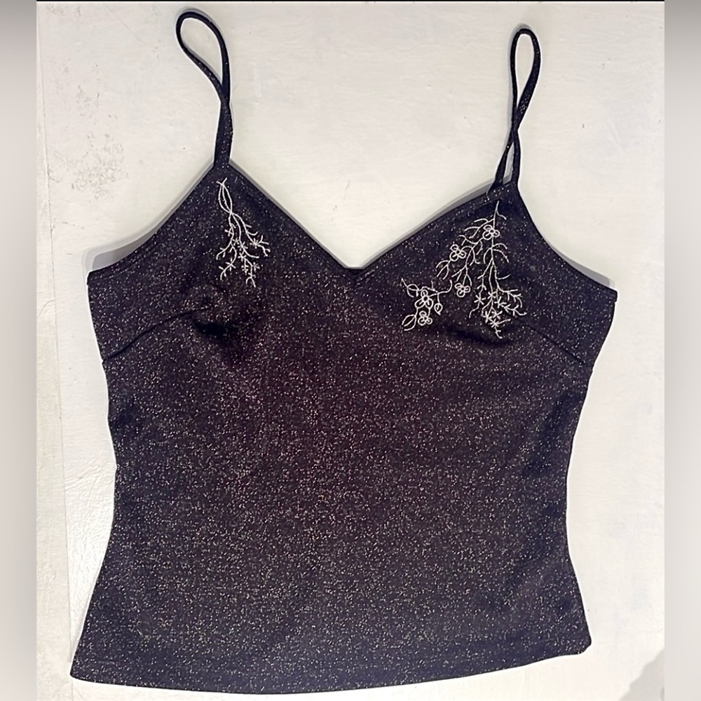 Y2K Shimmery Purple Top Cami L Women’s Vintage 2000’s Party